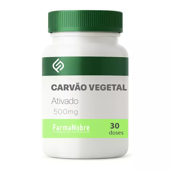 Carvão Vegetal Ativado 500mg - 30 doses (60 cápsulas).