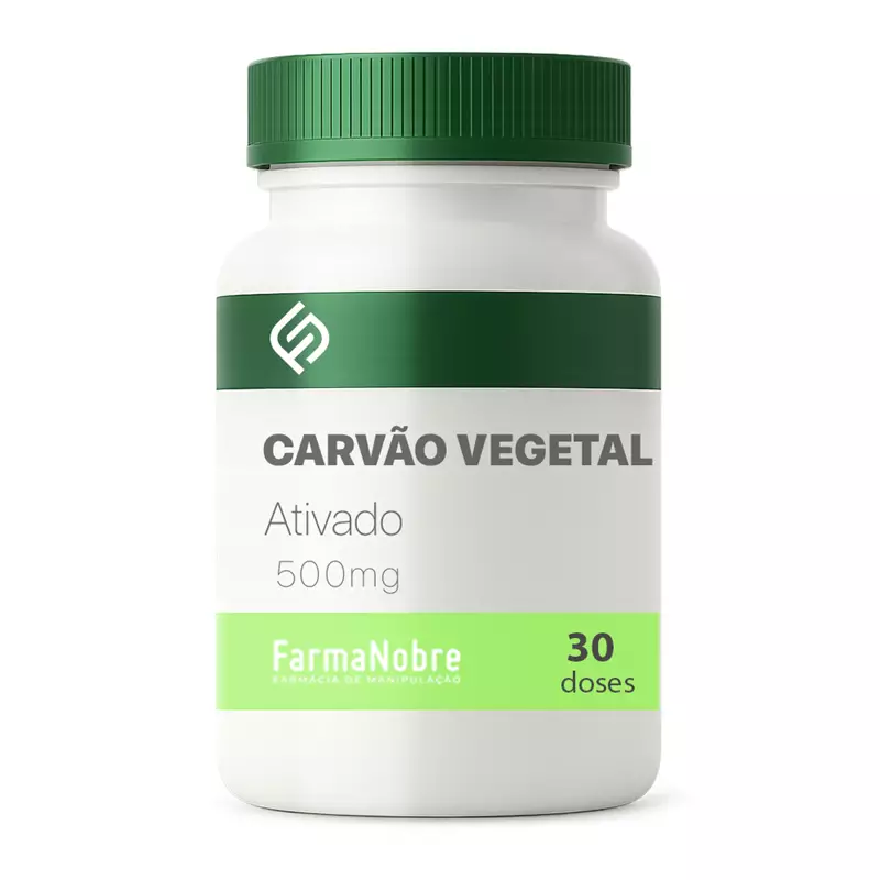Carvão Vegetal Ativado 500mg - 30 doses (60 cápsulas).