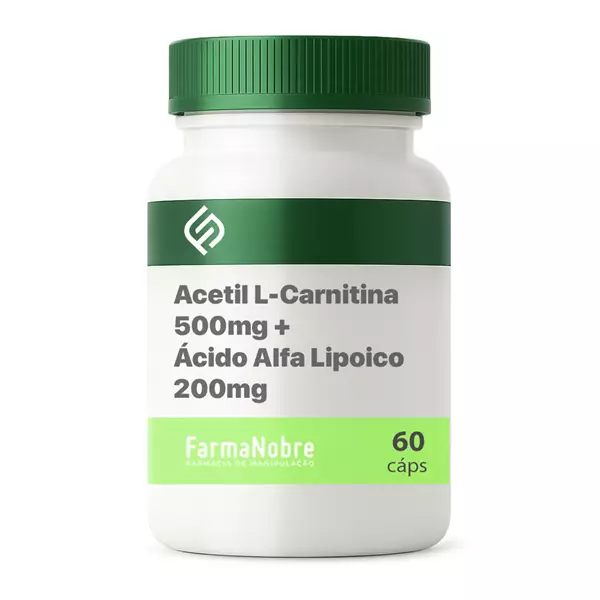 Acetil L-Carnitina 500mg + Ácido Alfa Lipoico 200mg - 60 Cápsulas