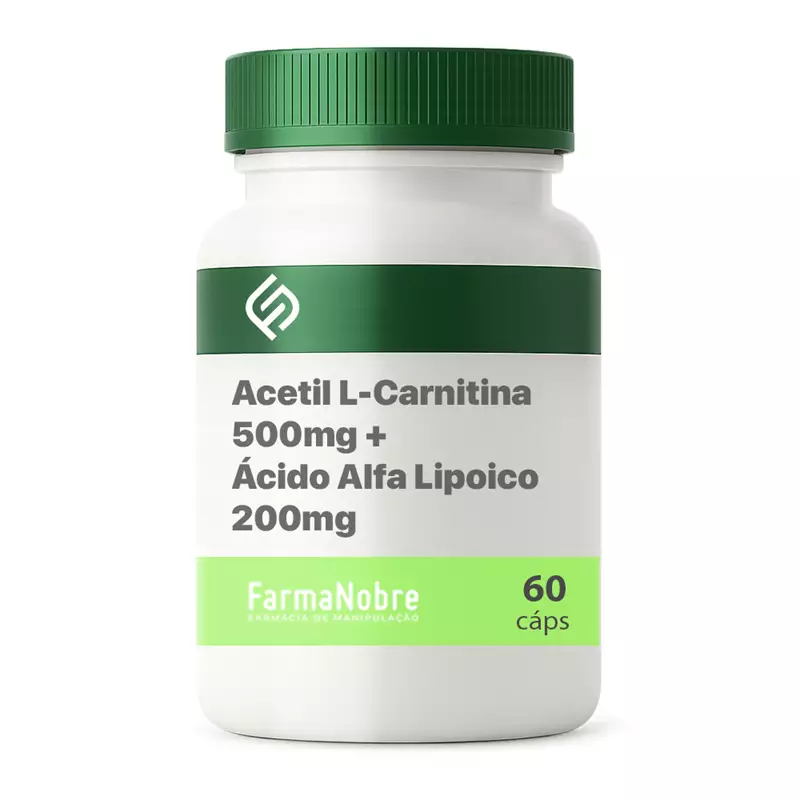 Acetil L-Carnitina 500mg + Ácido Alfa Lipoico 200mg - 60 Cápsulas