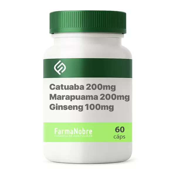 Catuaba 200mg + Marapuama 200mg + Ginseng 100mg - 60 Cápsulas