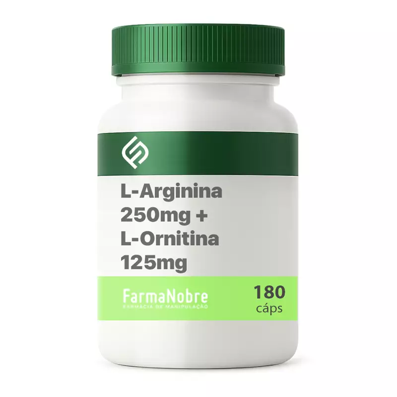 L-Arginina 250mg + L-Ornitina 125mg - 180 cápsulas