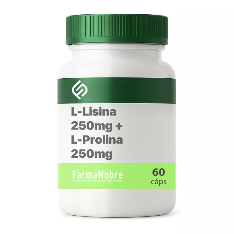 L-Lisina 250mg + L-Prolina 250mg - 60 Cápsulas